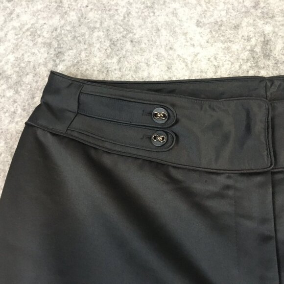 ETCETERA Dress Pants 12 Wool Blend Mid Rise Wide Leg Coot Solid Black Career - Picture 4 of 12